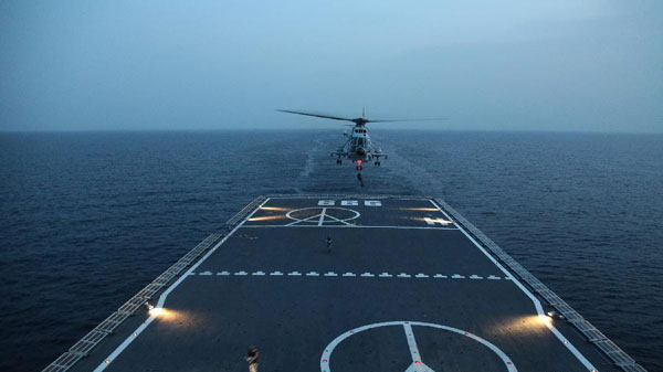 Special troop get night training in Gulf of Aden