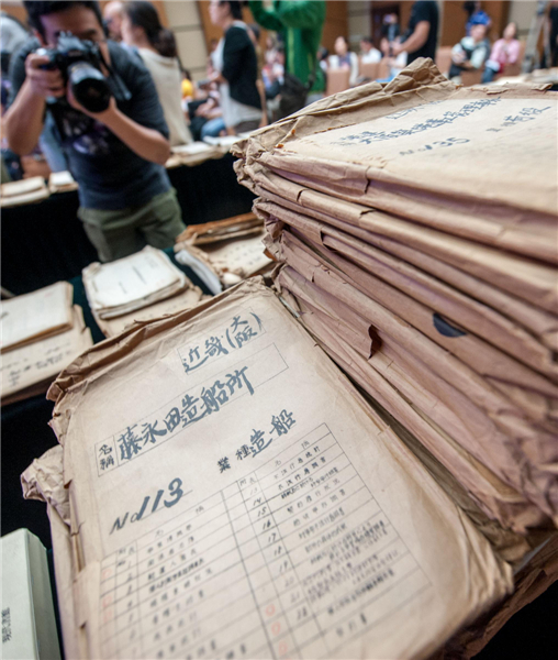 Japanese forced labor evidence displayed 