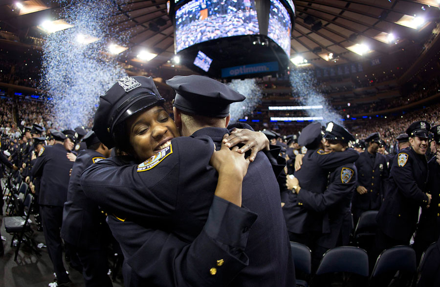 New York police graduates at induction ceremony