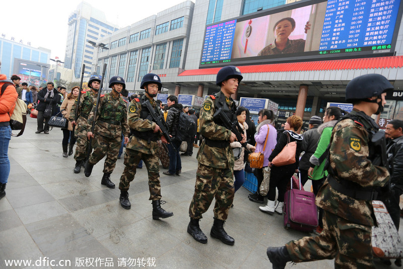 Security tightened in public places across China