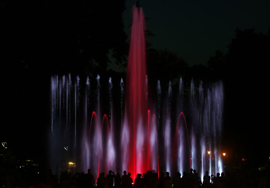 Fountain show in Budapest's Margaret Island