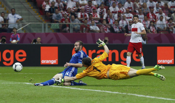 Euro kick-off: Poland held by Greece, two sent off