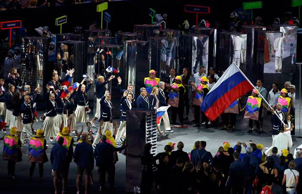 Russian delegation make appearance at Rio Olympics opening ceremony