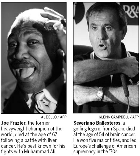 Seve, Frazier among those who left us