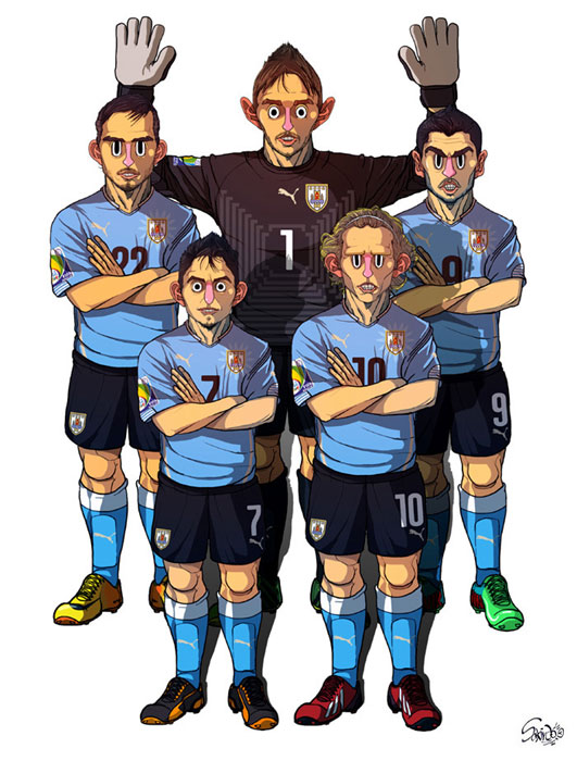 Cartoonist draws World Cup teams