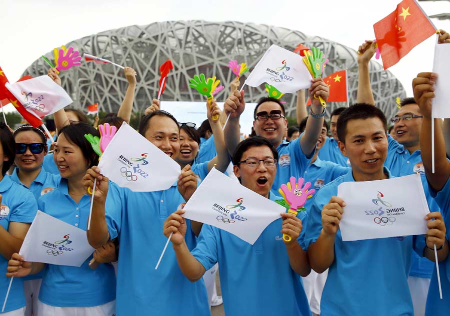 Chinese celebrate Beijing's win