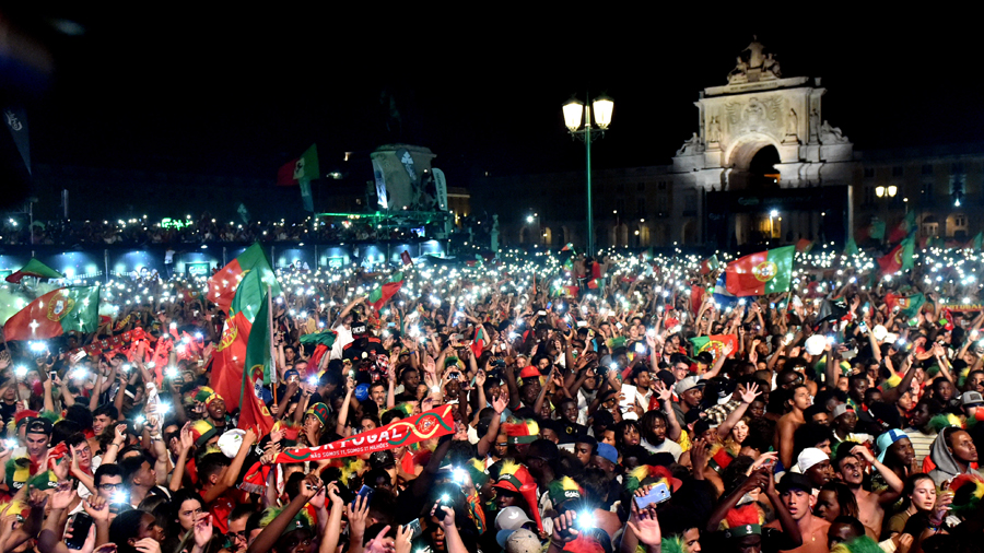 Portugal's fans celebrate victory of Euro 2016 in Lisbon