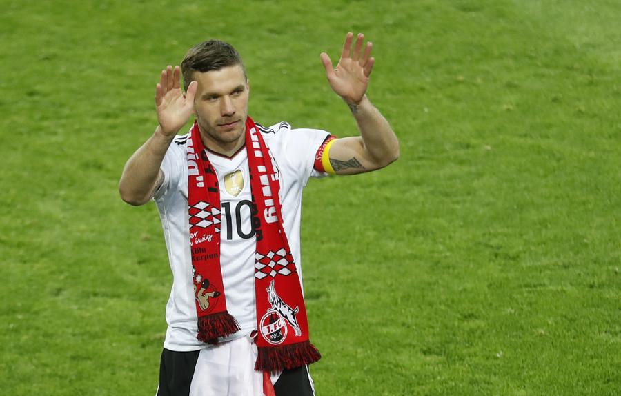 Podolski gets perfect send-off with winning goal for Germany