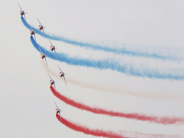 Patrouille de France performs in Dubai