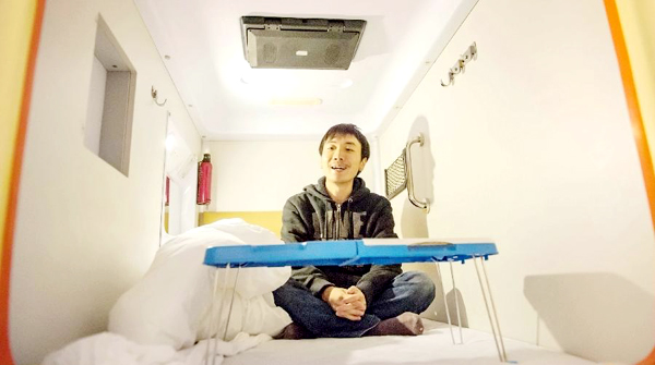 Capsule hotel in China's Chongqing