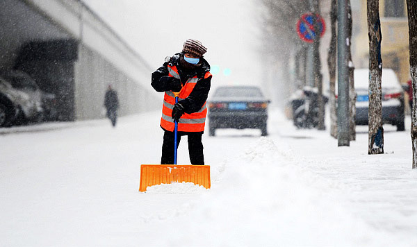 Joy and misery of snow in Harbin