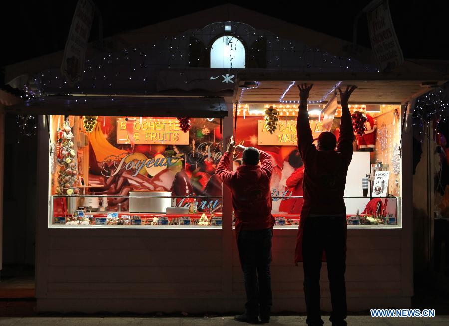 Christmas market on Champs-Elysees avenue