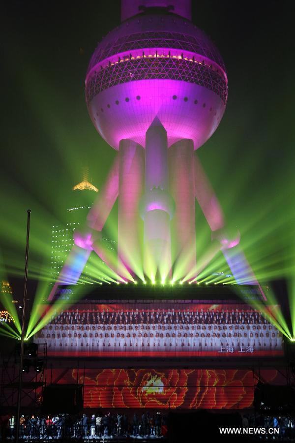 3D light show displayed in Shanghai