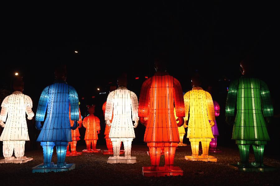 Terra-Cotta Warriors lanterns displayed in Beijing