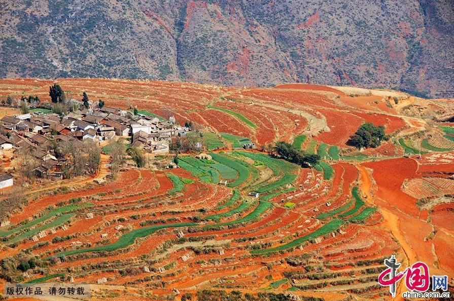 Picturesque scenery of red earth in Yunnan