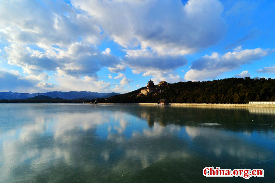 Scenery of Summer Palace after heavy smog