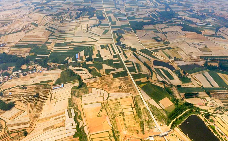 Aerial view of terraced fields in Lianyungang city, E China's Jiangsu