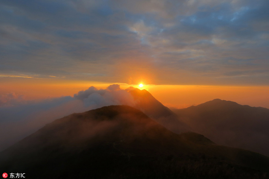 Beautiful sunset scenery in Tai Tung Shan