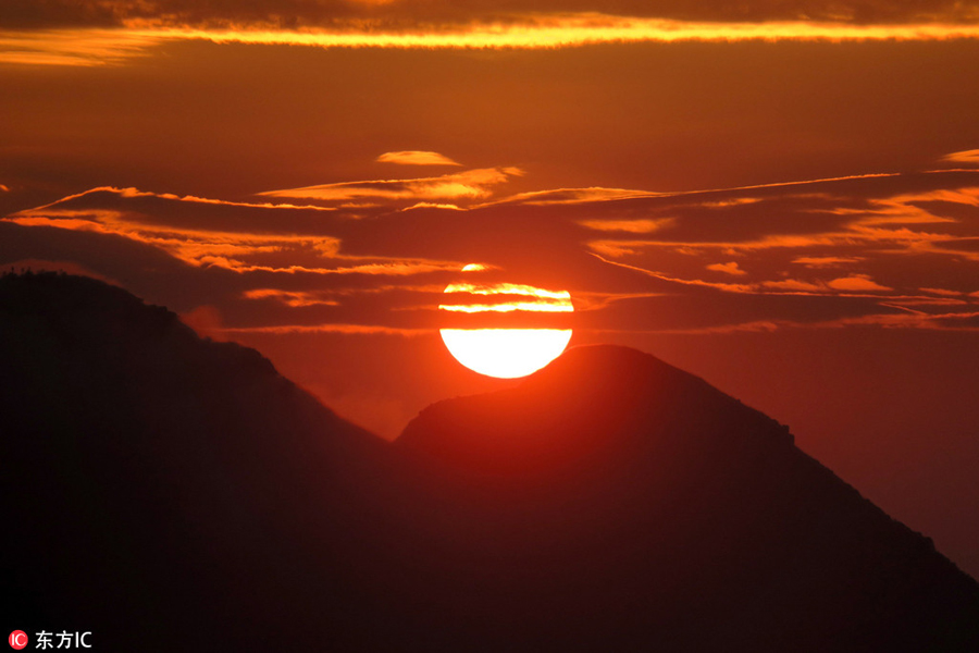 Beautiful sunset scenery in Tai Tung Shan