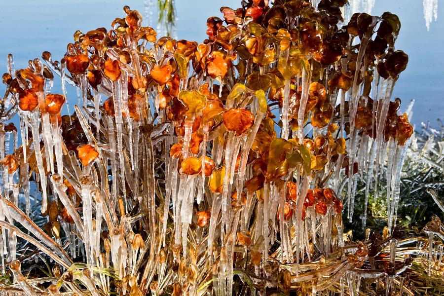 Icicles seen in NW China's Gansu