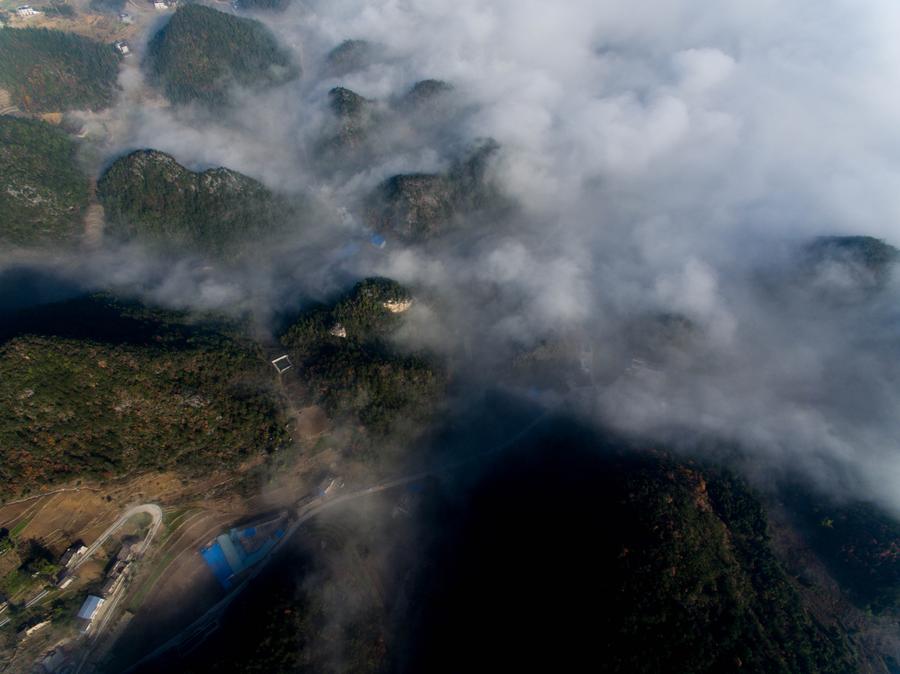 Sea of clouds scenery in Southwest China's Chongqing