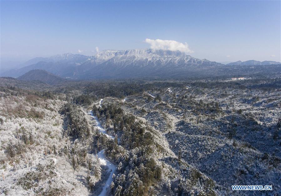 Snow-covered Longcanggou National Forest Park