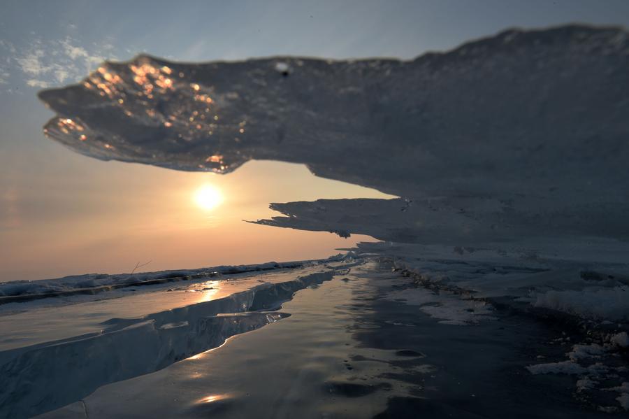 Amazing ice floe in northeast China