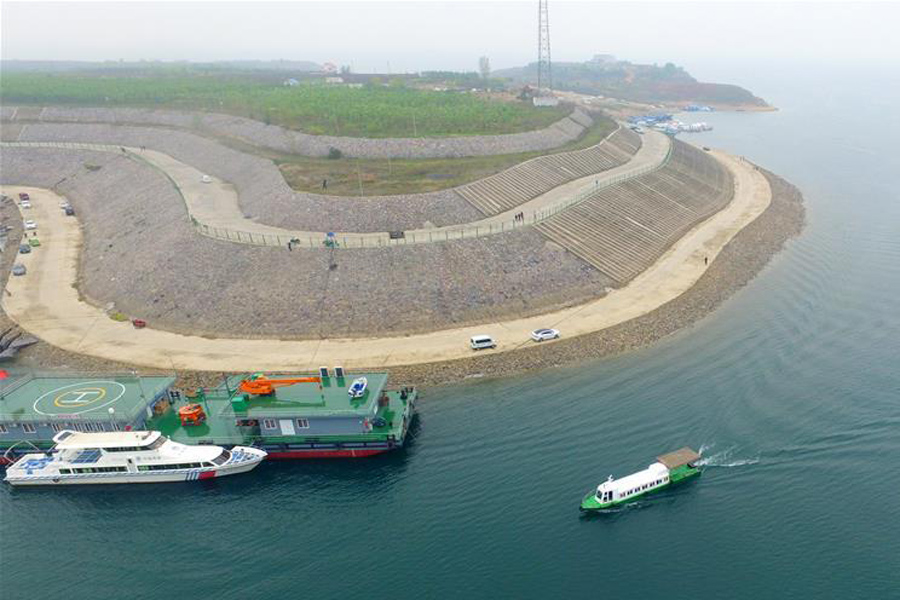 Aerial view of wetland of Danjiang River in Henan