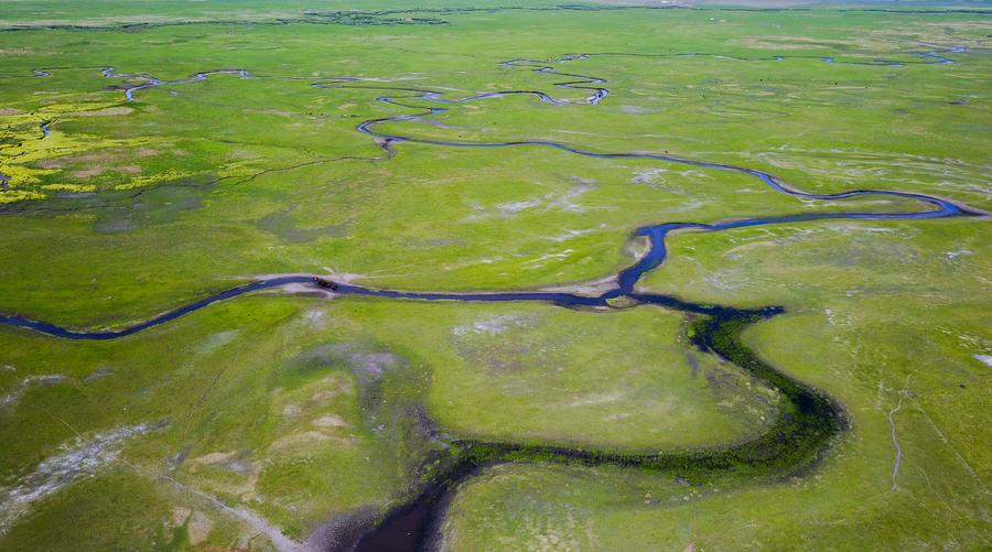 Aerial view of Hulun Buir grassland