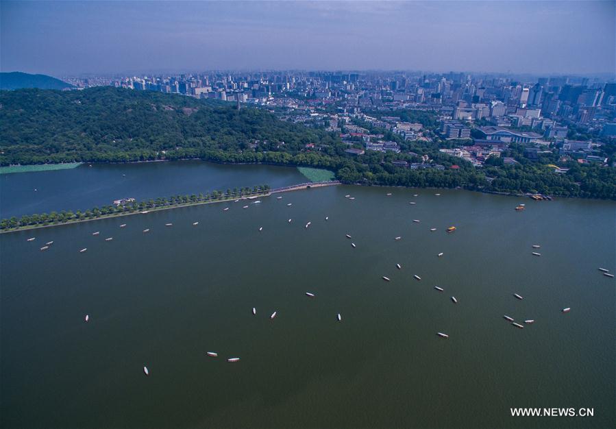 Aerial photos of West Lake in China's Hangzhou