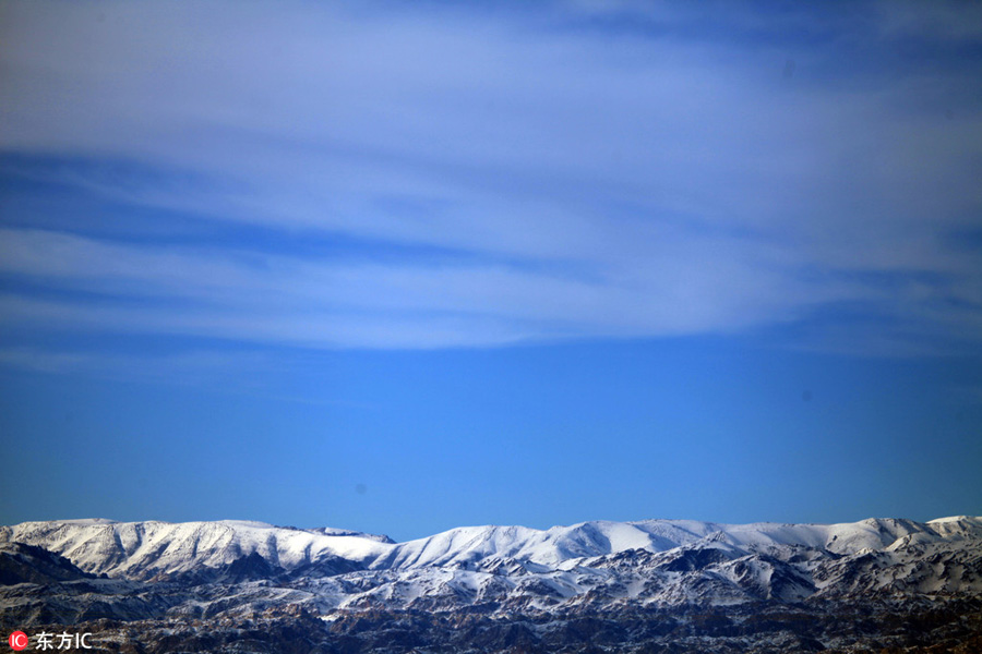 Beautiful snow scenery seen in Balikun county, China's Xinjiang