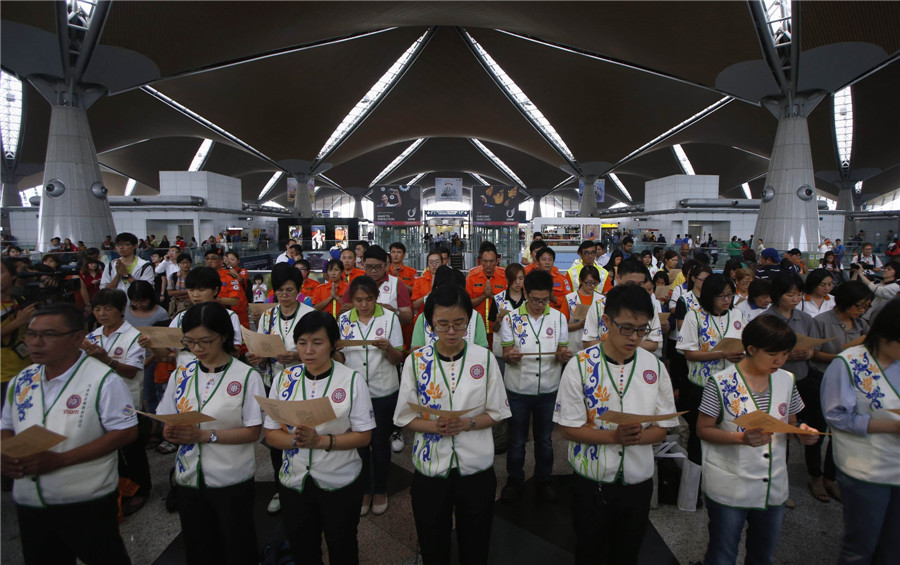 Praying for passengers of flight MH370