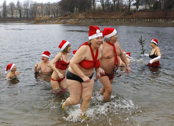 Christmas ice swimming session