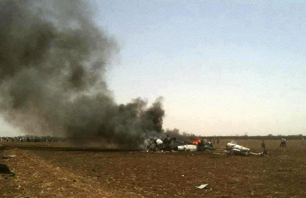 Helicopter crashes in Sudan