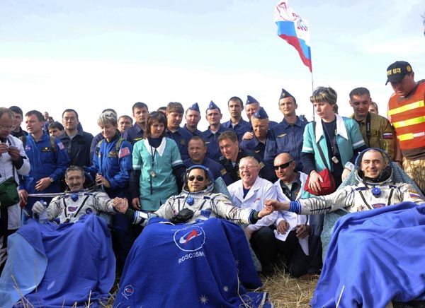 Russian Soyuz capsule lands in Kazakhstan