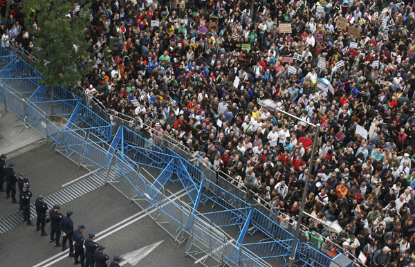 Demonstration against austerity in Madrid