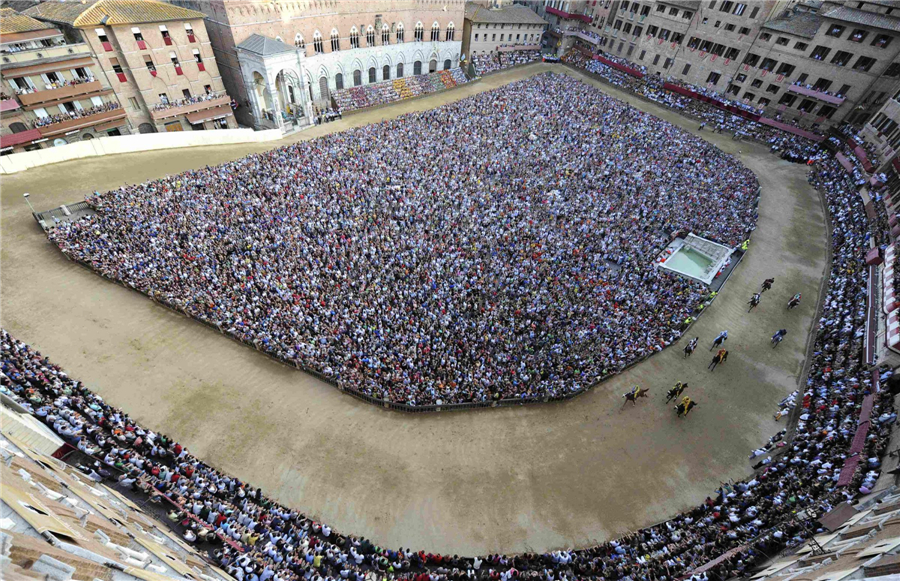 Horse races in Siena, Italy