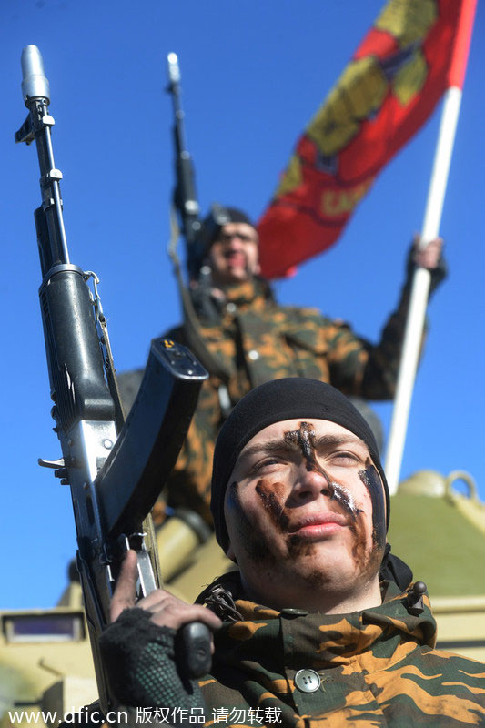 Russian soldiers in training