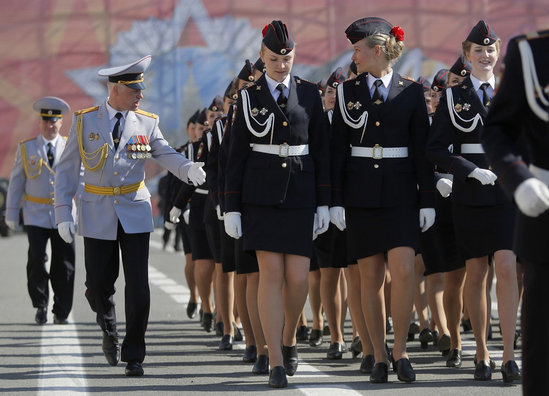 Full dress rehearsal for Victory Day parade in Russia