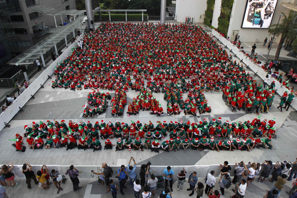 Santa's little helpers break world record in Bangkok