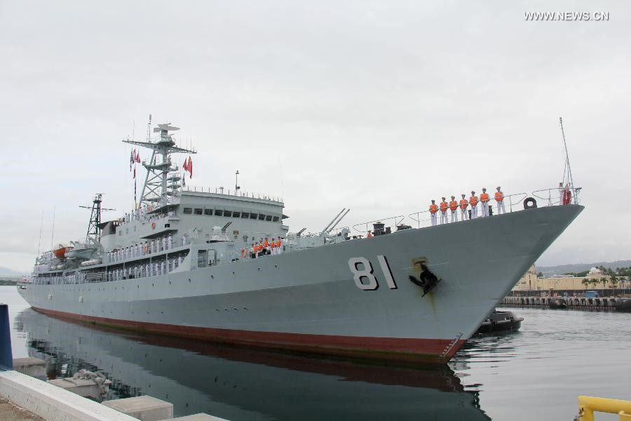 Chinese Navy's training vessel arrives in Pearl Harbor