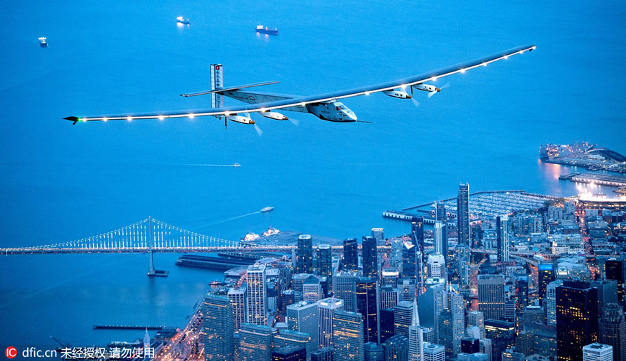 Solar-powered plane completes transpacific flight