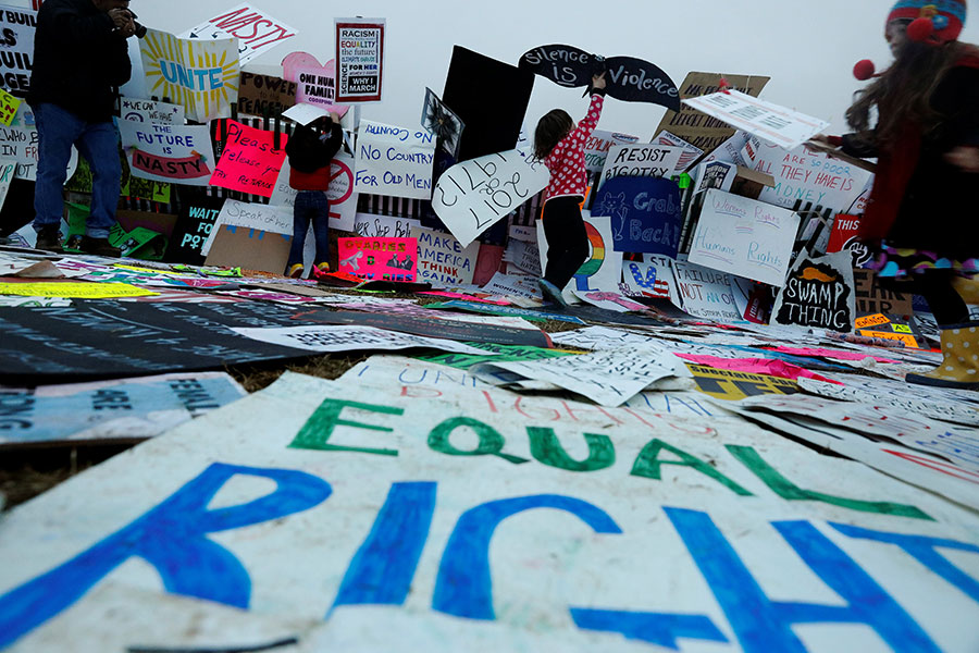 Over 1 million join anti-Trump women's marches worldwide