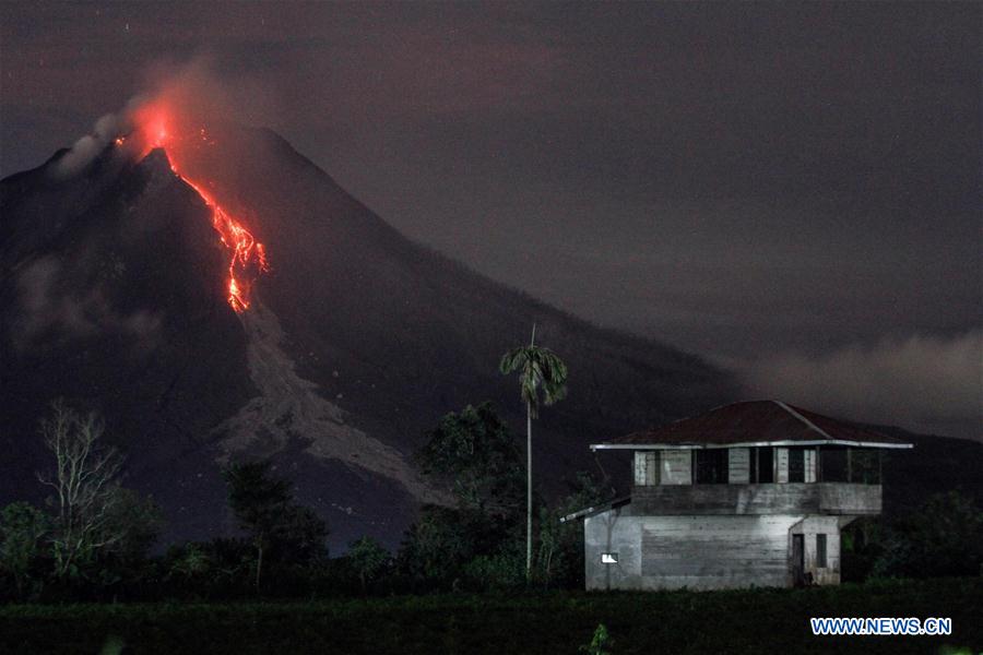 Mount Sinabung spews hot lava and ash in Indonesia